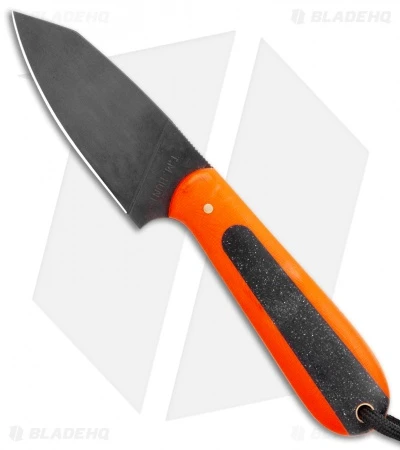 T.M. Hunt Custom Hogua Fixed Blade Knife Orange G10/Onyx Flake (3.1" Black) 1 T.M. Hunt Custom Hogua Fixed Blade Knife Orange G10/Onyx Flake (3.1" Black)