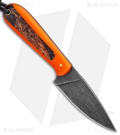 T.M. Hunt Custom Magua Fixed Blade Knife Orange G-10/Pumpkin Resin (3.5" Black) 2 T.M. Hunt Custom Magua Fixed Blade Knife Orange G-10/Pumpkin Resin (3.5" Black) - Image 2