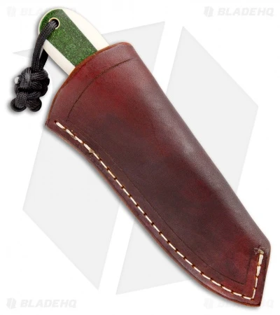 T.M. Hunt Custom Hogua Fixed Blade White G10/Candy Stripe Green (3.1" Black) 3 T.M. Hunt Custom Hogua Fixed Blade White G10/Candy Stripe Green (3.1" Black) - Image 3