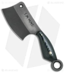 T.M. Hunt Custom "Leave It" Cleaver Keychain Knife Camo G-10 (1.75" Black)