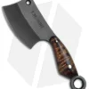 T.M. Hunt Custom "Leave It" Cleaver Keychain Knife Curly Maple (1.75" Black)
