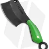 T.M. Hunt Custom "Leave It" Cleaver Keychain Knife Green G-10 (1.75" Black)