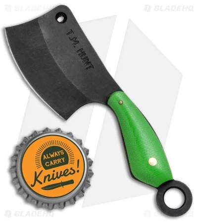 T.M. Hunt Custom "Leave It" Cleaver Keychain Knife Green G-10 (1.75" Black) 3 T.M. Hunt Custom "Leave It" Cleaver Keychain Knife Green G-10 (1.75" Black) - Image 3