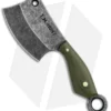 T.M. Hunt Custom "Leave It" Cleaver Keychain Knife OD Green G-10 (1.75" Black)