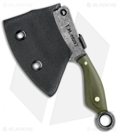 T.M. Hunt Custom "Leave It" Cleaver Keychain Knife OD Green G-10 (1.75" Black) 3 T.M. Hunt Custom "Leave It" Cleaver Keychain Knife OD Green G-10 (1.75" Black) - Image 3