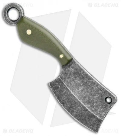 T.M. Hunt Custom "Leave It" Cleaver Keychain Knife OD Green G-10 (1.75" Black) 2 T.M. Hunt Custom "Leave It" Cleaver Keychain Knife OD Green G-10 (1.75" Black) - Image 2