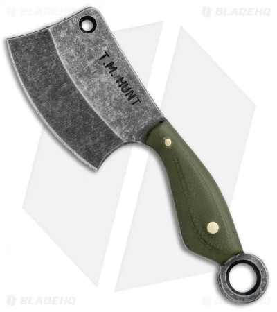 T.M. Hunt Custom "Leave It" Cleaver Keychain Knife OD Green G-10 (1.75" Black) 1 T.M. Hunt Custom "Leave It" Cleaver Keychain Knife OD Green G-10 (1.75" Black)