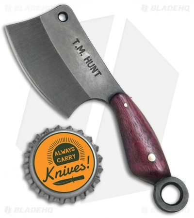 T.M. Hunt Custom "Leave It" Cleaver Keychain Knife Purple Heart (1.75" Black) 3 T.M. Hunt Custom "Leave It" Cleaver Keychain Knife Purple Heart (1.75" Black) - Image 3