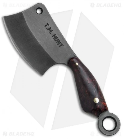 T.M. Hunt Custom "Leave It" Cleaver Red Dyed Box Elder Burl (1.75" Black) 1 T.M. Hunt Custom "Leave It" Cleaver Red Dyed Box Elder Burl (1.75" Black)