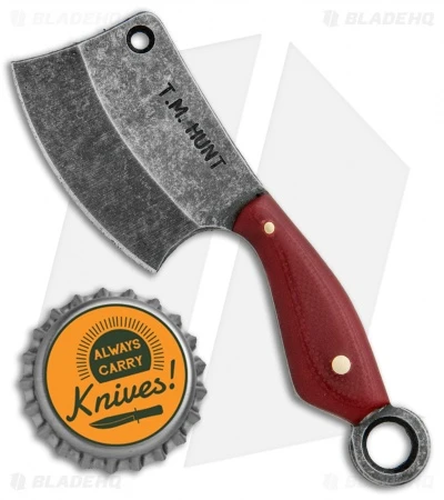 T.M. Hunt Custom "Leave It" Cleaver Keychain Knife Red G-10 (1.75" Black SW) 4 T.M. Hunt Custom "Leave It" Cleaver Keychain Knife Red G-10 (1.75" Black SW) - Image 4