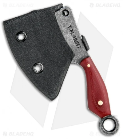 T.M. Hunt Custom "Leave It" Cleaver Keychain Knife Red G-10 (1.75" Black SW) 3 T.M. Hunt Custom "Leave It" Cleaver Keychain Knife Red G-10 (1.75" Black SW) - Image 3