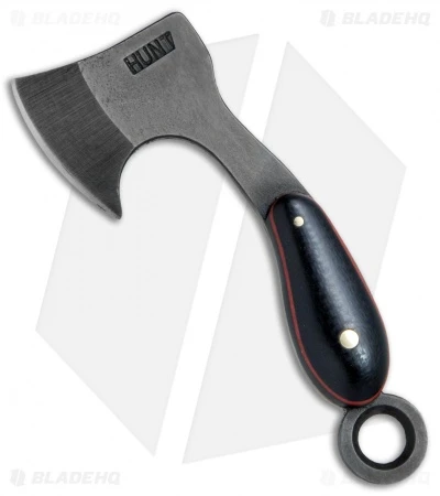 T.M. Hunt Custom "Lil Billy Bad Axe" Keychain Black Micarta W/ Red Liner 1 T.M. Hunt Custom "Lil Billy Bad Axe" Keychain Black Micarta W/ Red Liner