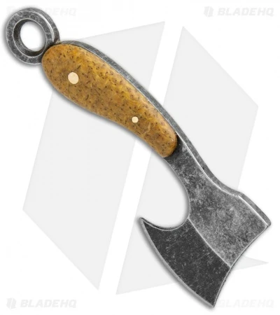 T.M. Hunt Custom "Lil Billy Bad Axe" Gold Top Burlap Micarta/Brass Wire 2 T.M. Hunt Custom "Lil Billy Bad Axe" Gold Top Burlap Micarta/Brass Wire - Image 2