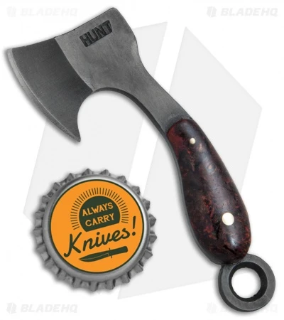 T.M. Hunt Custom "Lil Billy Bad Axe" Keychain Red Dyed Box Elder Burl 3 T.M. Hunt Custom "Lil Billy Bad Axe" Keychain Red Dyed Box Elder Burl - Image 3