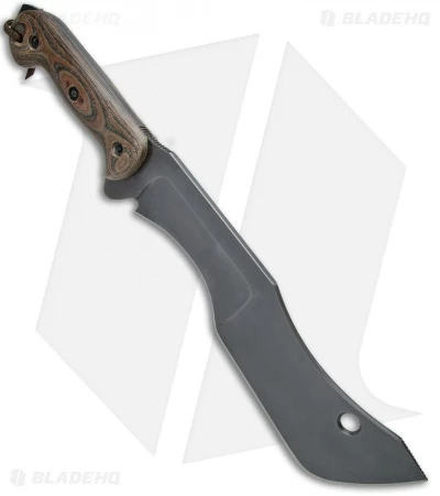 T.M. Hunt Custom M-18 Fixed Blade Knife Micarta W/ Brown Sheath (10" Black) 2 T.M. Hunt Custom M-18 Fixed Blade Knife Micarta W/ Brown Sheath (10" Black) - Image 2