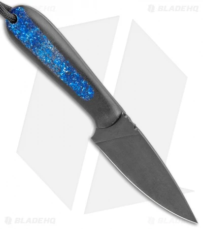 T.M. Hunt Custom Magua Fixed Blade Knife Black G-10/Blue Stripe (3.5" Black) 2 T.M. Hunt Custom Magua Fixed Blade Knife Black G-10/Blue Stripe (3.5" Black) - Image 2