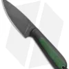 T.M. Hunt Custom Magua Fixed Blade Knife Black G-10/Green Stripe (3.5" Black)