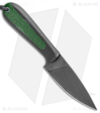 T.M. Hunt Custom Magua Fixed Blade Knife Black G-10/Green Stripe (3.5" Black) 2 T.M. Hunt Custom Magua Fixed Blade Knife Black G-10/Green Stripe (3.5" Black) - Image 2