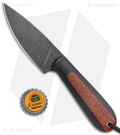 T.M. Hunt Custom Magua Fixed Blade Knife Black G-10/Orange Stripe (3.5" Black) 4 T.M. Hunt Custom Magua Fixed Blade Knife Black G-10/Orange Stripe (3.5" Black) - Image 4