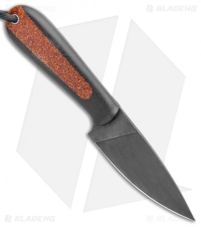 T.M. Hunt Custom Magua Fixed Blade Knife Black G-10/Orange Stripe (3.5" Black) 2 T.M. Hunt Custom Magua Fixed Blade Knife Black G-10/Orange Stripe (3.5" Black) - Image 2