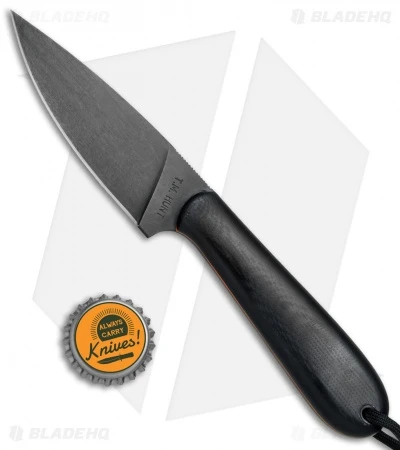 T.M. Hunt Custom Magua Fixed Blade Knife Black G-10/Orange Liner (3.5" Black) 4 T.M. Hunt Custom Magua Fixed Blade Knife Black G-10/Orange Liner (3.5" Black) - Image 4