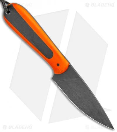 T.M. Hunt Custom Magua Fixed Blade Knife Black/Orange Opposite G-10 (3.5" Black) 2 T.M. Hunt Custom Magua Fixed Blade Knife Black/Orange Opposite G-10 (3.5" Black) - Image 2