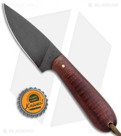T.M. Hunt Custom Magua Fixed Blade Knife Burlap/Curly Maple (3.5" Black) 4 T.M. Hunt Custom Magua Fixed Blade Knife Burlap/Curly Maple (3.5" Black) - Image 4