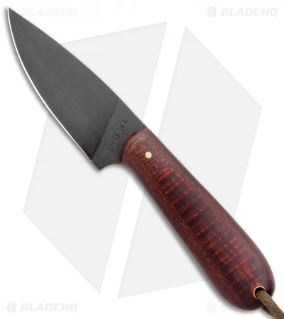 T.M. Hunt Custom Magua Fixed Blade Knife Burlap/Curly Maple (3.5" Black) 1 T.M. Hunt Custom Magua Fixed Blade Knife Burlap/Curly Maple (3.5" Black)