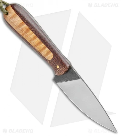 T.M. Hunt Custom Magua Fixed Blade Knife Curly Maple/Micarta (3.5" Two-Tone) 2 T.M. Hunt Custom Magua Fixed Blade Knife Curly Maple/Micarta (3.5" Two-Tone) - Image 2