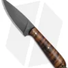 T.M. Hunt Custom Magua Fixed Blade Knife Curly Maple Wood (3.5" Black)