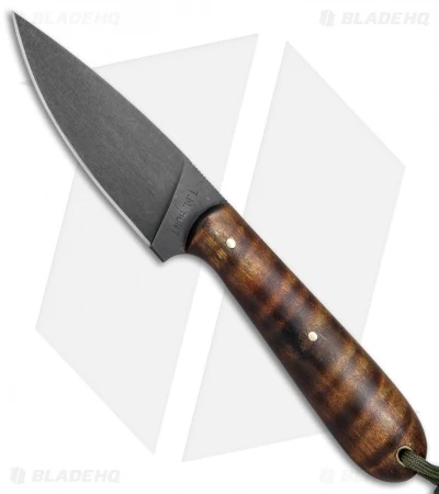 T.M. Hunt Custom Magua Fixed Blade Knife Curly Maple Wood (3.5" Black) 1 T.M. Hunt Custom Magua Fixed Blade Knife Curly Maple Wood (3.5" Black)