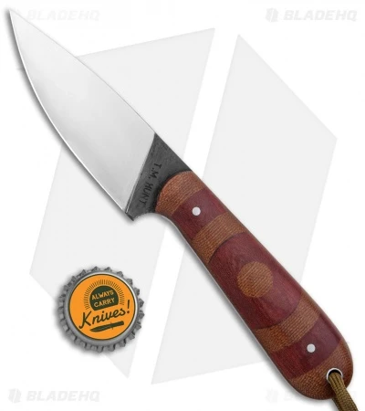 T.M. Hunt Custom Magua Fixed Blade Knife Bullseye Red G-10/Micarta (3.5" Satin) 4 T.M. Hunt Custom Magua Fixed Blade Knife Bullseye Red G-10/Micarta (3.5" Satin) - Image 4