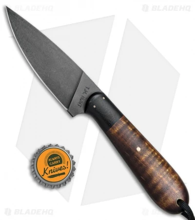 T.M. Hunt Custom Magua Fixed Blade Knife Maple Wood/Black G-10 (3.5" Black) 4 T.M. Hunt Custom Magua Fixed Blade Knife Maple Wood/Black G-10 (3.5" Black) - Image 4