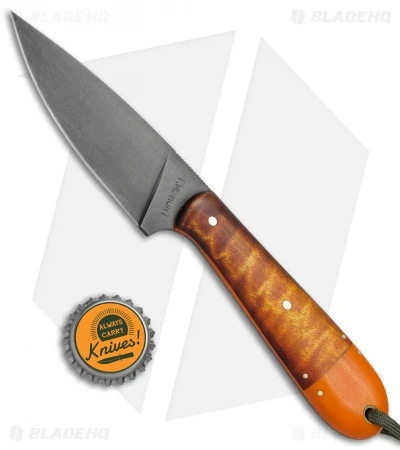 T.M. Hunt Custom Magua Fixed Blade Knife Maple Wood/Orange G-10 (3.5" Black) 4 T.M. Hunt Custom Magua Fixed Blade Knife Maple Wood/Orange G-10 (3.5" Black) - Image 4