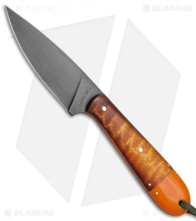 T.M. Hunt Custom Magua Fixed Blade Knife Maple Wood/Orange G-10 (3.5" Black) 1 T.M. Hunt Custom Magua Fixed Blade Knife Maple Wood/Orange G-10 (3.5" Black)
