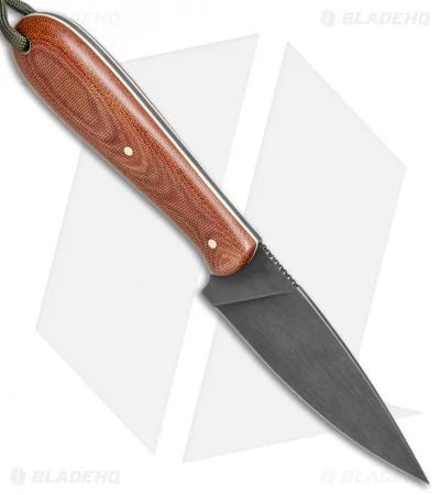 T.M. Hunt Custom Magua Fixed Blade Knife Natural Micarta/White G-10 (3.5" Black) 2 T.M. Hunt Custom Magua Fixed Blade Knife Natural Micarta/White G-10 (3.5" Black) - Image 2