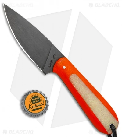 T.M. Hunt Custom Magua Fixed Blade Knife Orange G-10/Candy Stripe (3.5" Black) 4 T.M. Hunt Custom Magua Fixed Blade Knife Orange G-10/Candy Stripe (3.5" Black) - Image 4