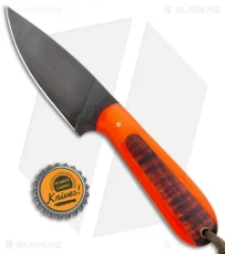 T.M. Hunt Custom Magua Fixed Blade Knife Orange G10/Curly Maple (3.5" Black) -Benchmade Shop T.M. Hunt Custom Magua Orange G 10 Curly Maple Black BHQ 99654 jr bottlecap