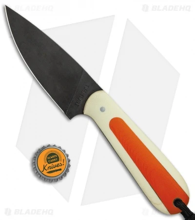 T.M. Hunt Custom Magua Fixed Blade Knife Orange/White G-10 (3.5" Black) 4 T.M. Hunt Custom Magua Fixed Blade Knife Orange/White G-10 (3.5" Black) - Image 4
