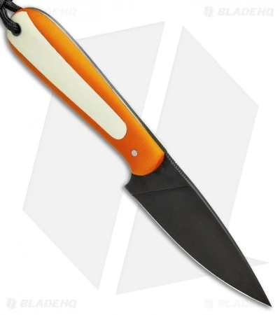 T.M. Hunt Custom Magua Fixed Blade Knife Orange/White G-10 (3.5" Black) 2 T.M. Hunt Custom Magua Fixed Blade Knife Orange/White G-10 (3.5" Black) - Image 2