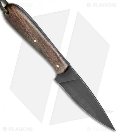 T.M. Hunt Custom Magua Fixed Blade Knife Walnut Wood (3.5" Black) 2 T.M. Hunt Custom Magua Fixed Blade Knife Walnut Wood (3.5" Black) - Image 2