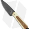T.M. Hunt Custom Magua Fixed Blade Knife White G-10/Gold Stripe (3.5" Black)