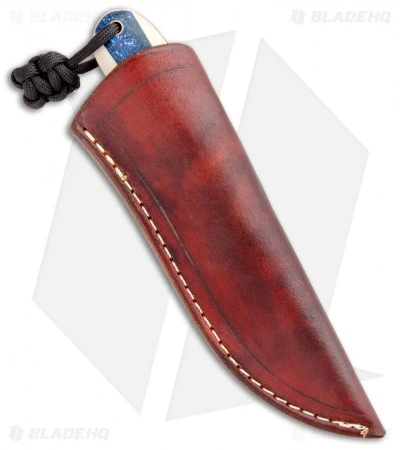 T.M. Hunt Custom Hogua Fixed Blade White G10/Candy Stripe Blue (3.5" Black) 3 T.M. Hunt Custom Hogua Fixed Blade White G10/Candy Stripe Blue (3.5" Black) - Image 3