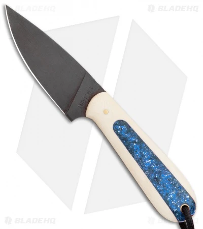 T.M. Hunt Custom Hogua Fixed Blade White G10/Candy Stripe Blue (3.5" Black) 1 T.M. Hunt Custom Hogua Fixed Blade White G10/Candy Stripe Blue (3.5" Black)