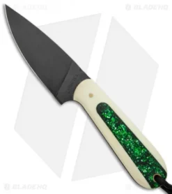 T.M. Hunt Custom Magua Fixed Blade Knife White G10/ Candy Stripe (3.5" Black)