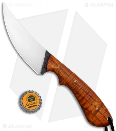 T.M. Hunt Custom Nomad Fixed Blade Knife Curly Oak (4" Satin) 4 T.M. Hunt Custom Nomad Fixed Blade Knife Curly Oak (4" Satin) - Image 4