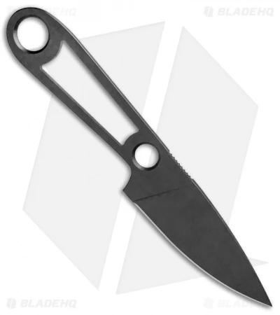 T.M. Hunt Custom Skelemaug Fixed Blade Knife W/ Black Kydex Sheath (3.75" Black) 2 T.M. Hunt Custom Skelemaug Fixed Blade Knife W/ Black Kydex Sheath (3.75" Black) - Image 2