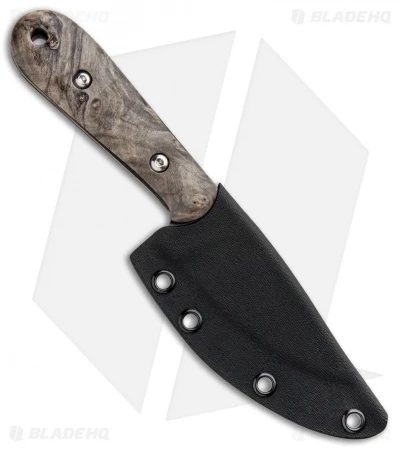 T.M. Hunt Custom Skelemaug Fixed Blade Knife Gray Burl Wood (3.75" Acid) 3 T.M. Hunt Custom Skelemaug Fixed Blade Knife Gray Burl Wood (3.75" Acid) - Image 3
