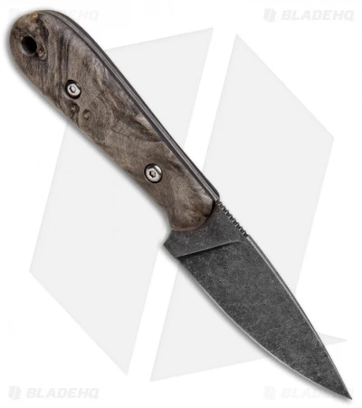 T.M. Hunt Custom Skelemaug Fixed Blade Knife Gray Burl Wood (3.75" Acid) 2 T.M. Hunt Custom Skelemaug Fixed Blade Knife Gray Burl Wood (3.75" Acid) - Image 2