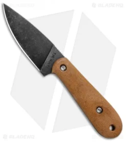 T.M. Hunt Custom Skelemaug Fixed Blade Natural Micarta (3.75" Black SW)